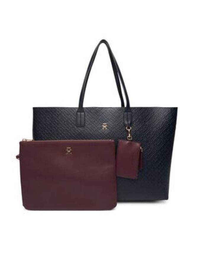 Tommy Hilfiger Torebka Th Icon Tote Mono AW0AW18174 Granatowy