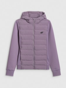4F Kurtka z wypełnieniem syntetycznym damska - fioletowa S