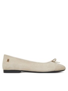 Tommy Hilfiger Baleriny Toe Cap Suede Ballerina FW0FW08909 Beżowy