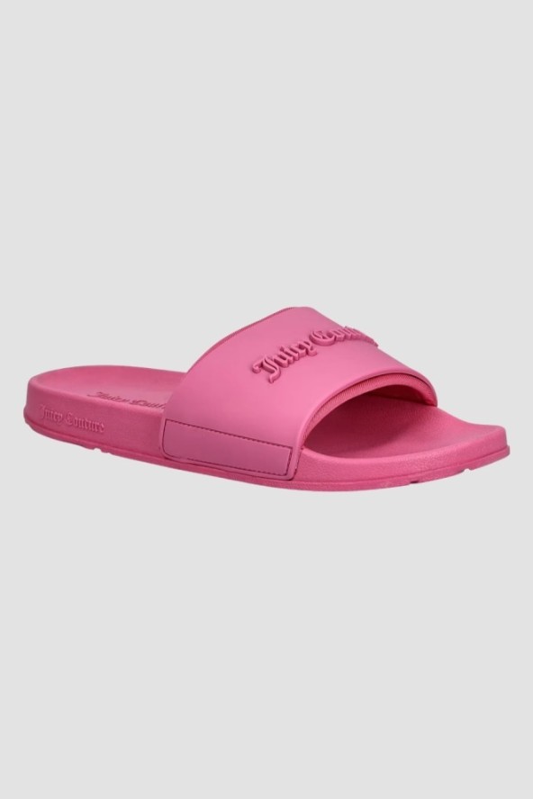 JUICY COUTURE Różowe klapki damskie Embossed Slider, Rozmiar 36
