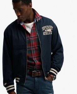 superdry Kurtka Bomber Twill Varsity z mieszanki bawełny