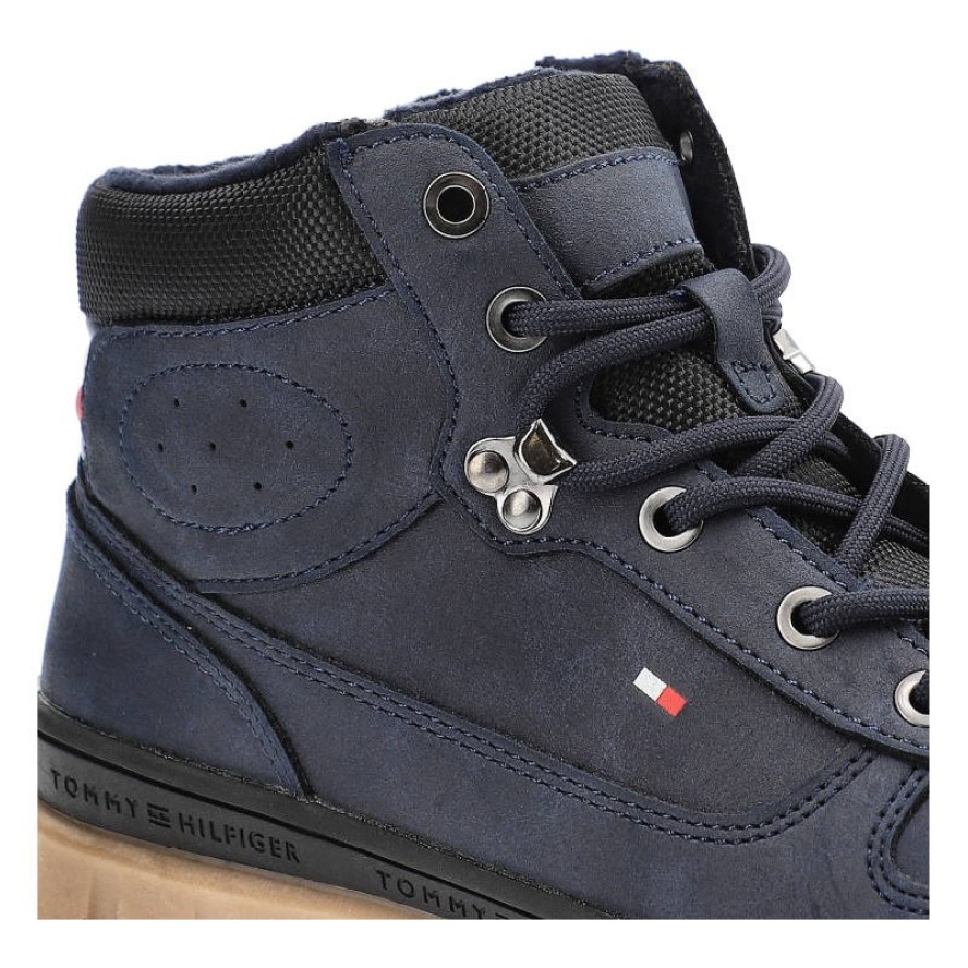 Granatowe Trapery Tommy Hilfiger Wygodne Buty Damskie