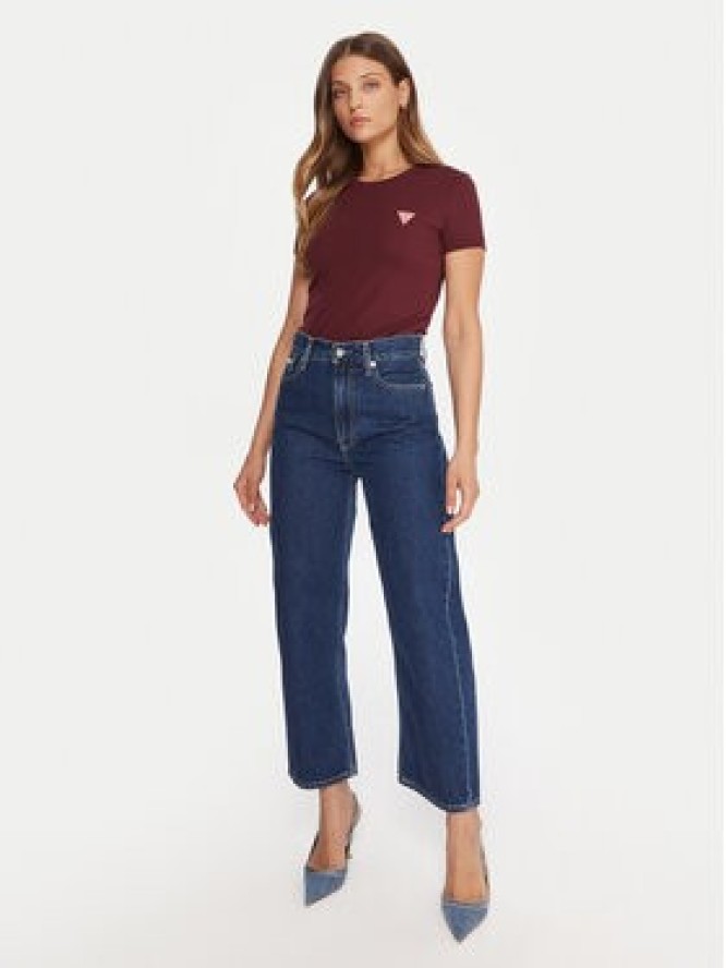 Guess T-Shirt W2YI44 J1314 Bordowy Regular Fit