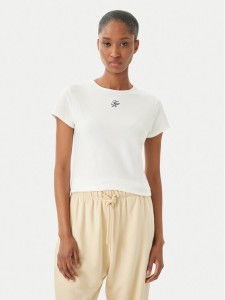 Tommy Hilfiger T-Shirt WW0WW48710 Kremowy Slim Fit