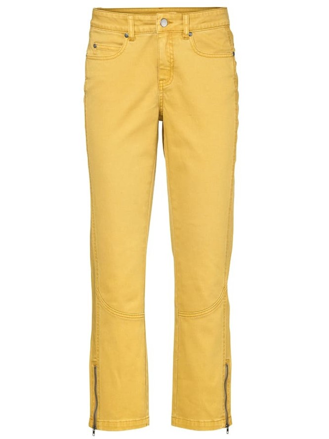 Heine Rybaczki dżinsowe w kolorze musztardowym rozmiar: W22