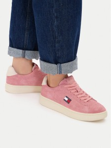 Tommy Jeans Sneakersy Logo Suede Archive EN02985 Różowy