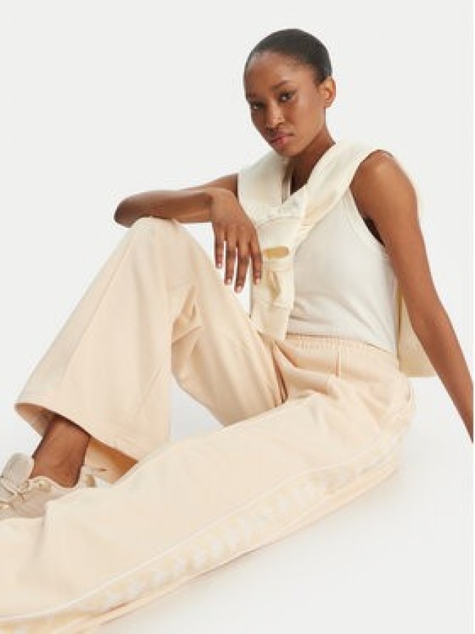 Kappa Spodnie dresowe Banda Malorie 37256WW Écru Regular Fit