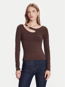 Guess Bluzka W5BP18 KC7M2 Brązowy Slim Fit