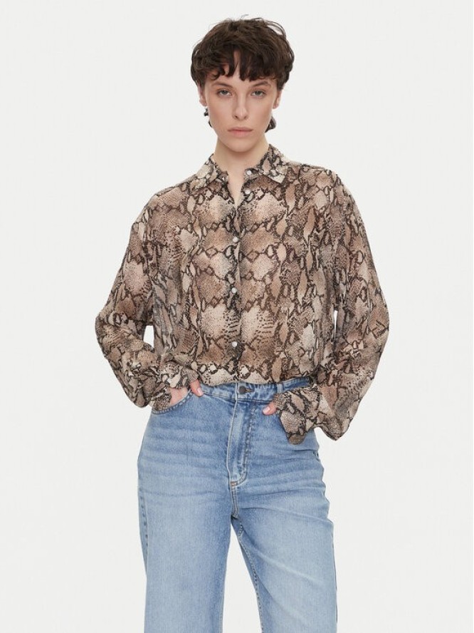 HUGO Koszula The Boyfriend 50539779 Brązowy Oversize