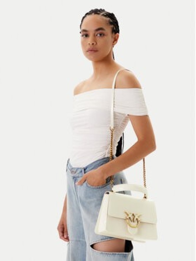 PINKO Torebka Love One Top Handle Classic Light PE 25 PLTT 100066 A1UV Biały