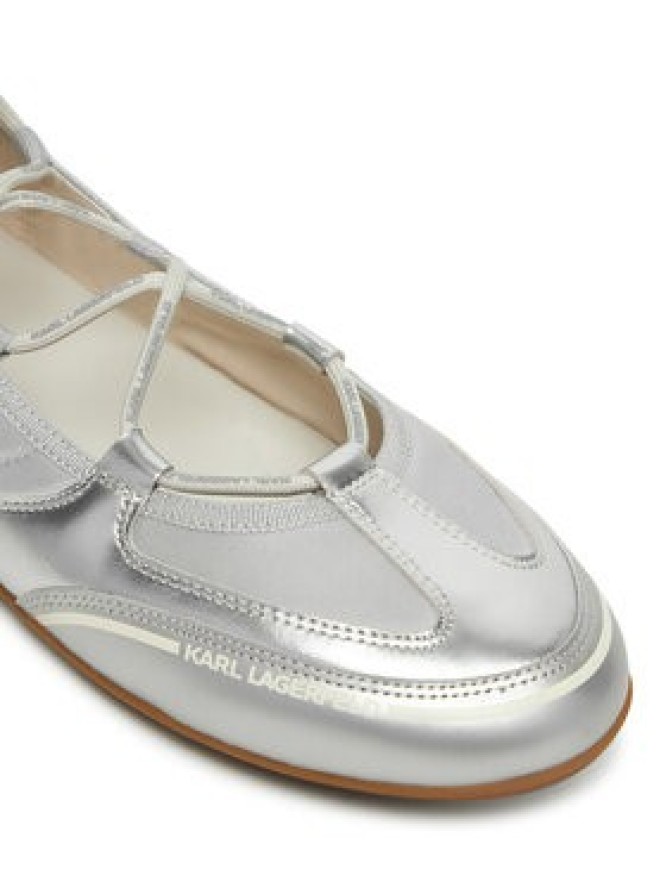 KARL LAGERFELD Baleriny Altia KL66111 Srebrny