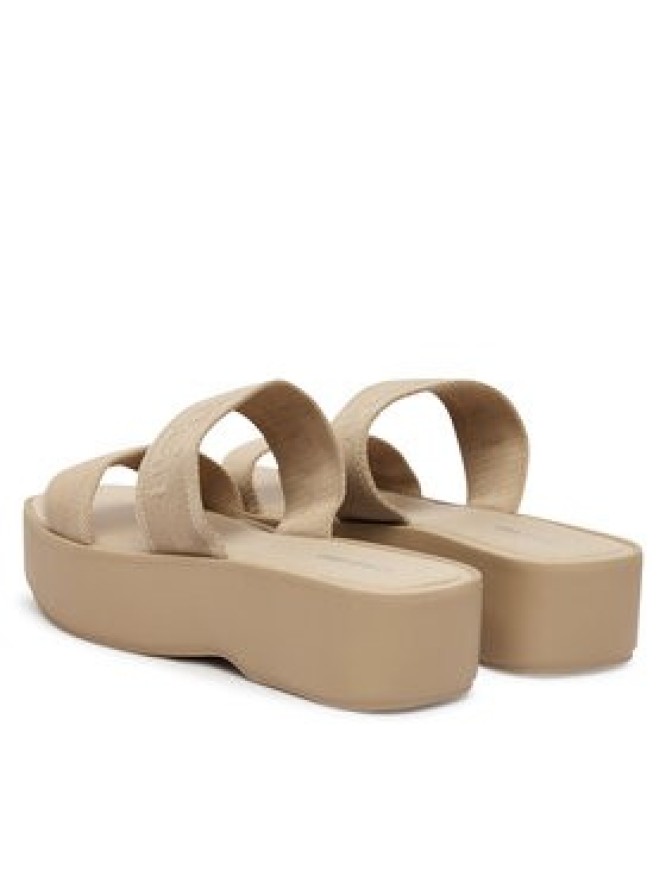 Calvin Klein Klapki Flatform Sndl Webbing HW0HW02878 Beżowy