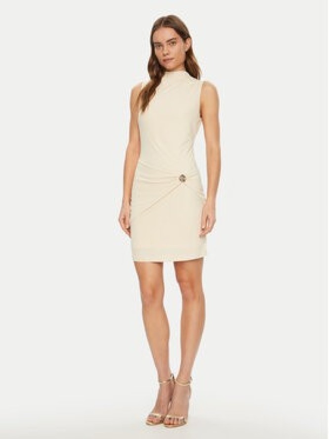 Guess Sukienka koktajlowa W5RK24 KAQL2 Écru Regular Fit