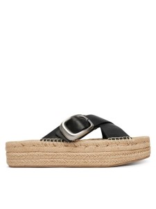 Calvin Klein Espadryle Flatf Espadrill Cross Lth Hdw HW0HW02892 Czarny