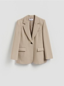 Jednorzędowa marynarka - beżowy