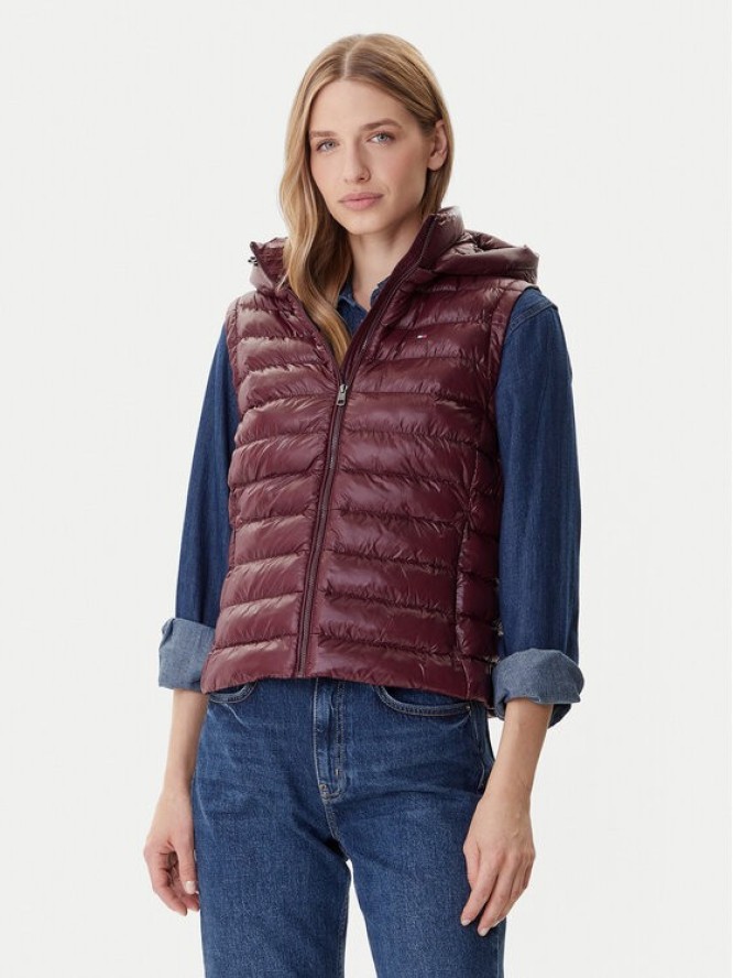 Tommy Hilfiger Bezrękawnik WW0WW47352 Bordowy Slim Fit