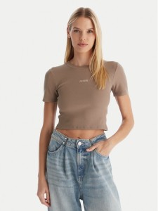 Guess T-Shirt V5YP08 K8RT2 Khaki Slim Fit