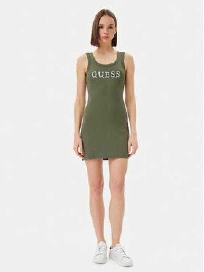 Guess Sukienka codzienna V5GK06 K8RT2 Zielony Slim Fit