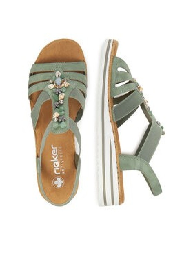 Rieker Sandały V0649-52 Zielony