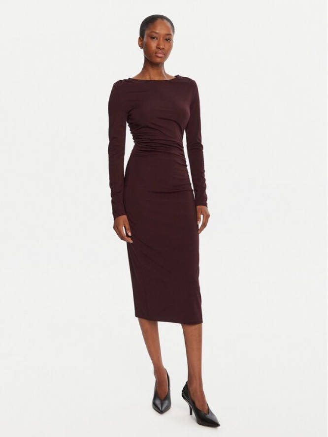 KAOS Sukienka koktajlowa Abiti RI1MA002 4005 Bordowy Slim Fit