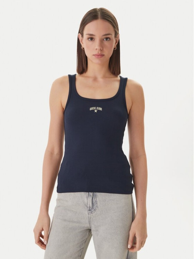 Guess Jeans Top W6GPZ2 KA0H1 Granatowy Slim Fit