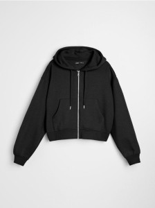 Bluza z kapturem z zapięciem - czarny
