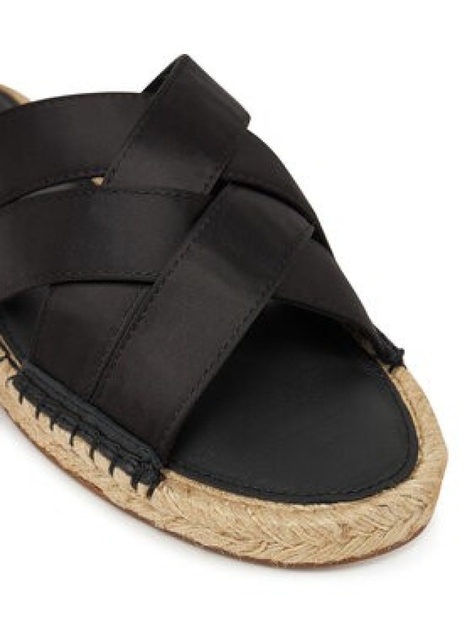 Tommy Hilfiger Espadryle Satin Espadrille Mule FW0FW08502 Czarny