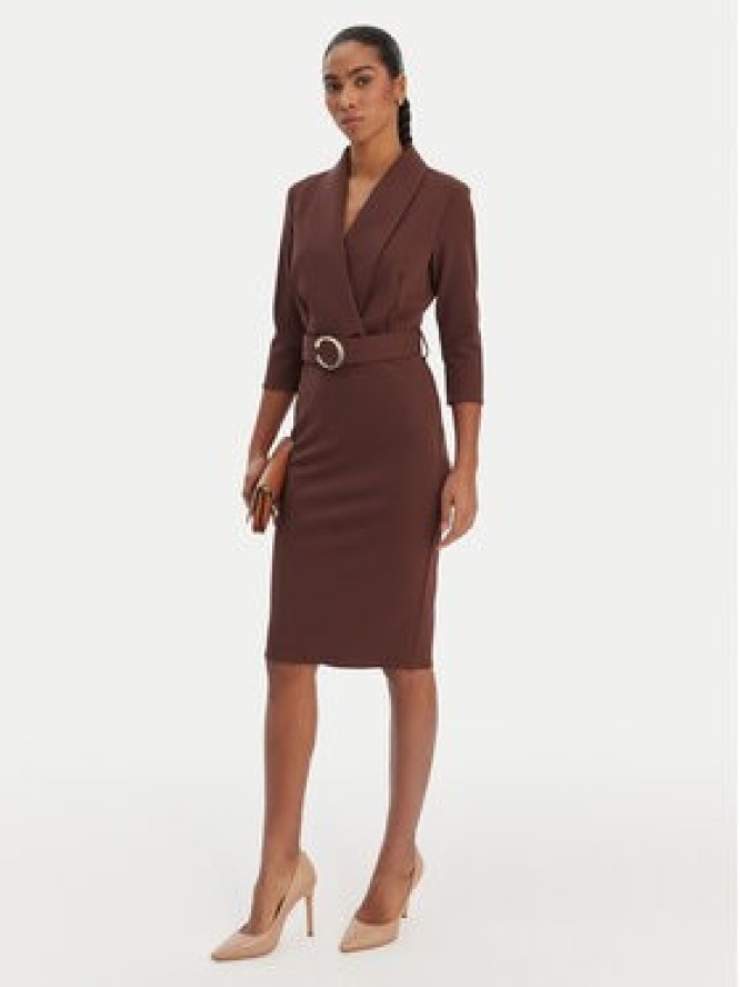 Rinascimento Sukienka koktajlowa CFC0126777003 Brązowy Slim Fit