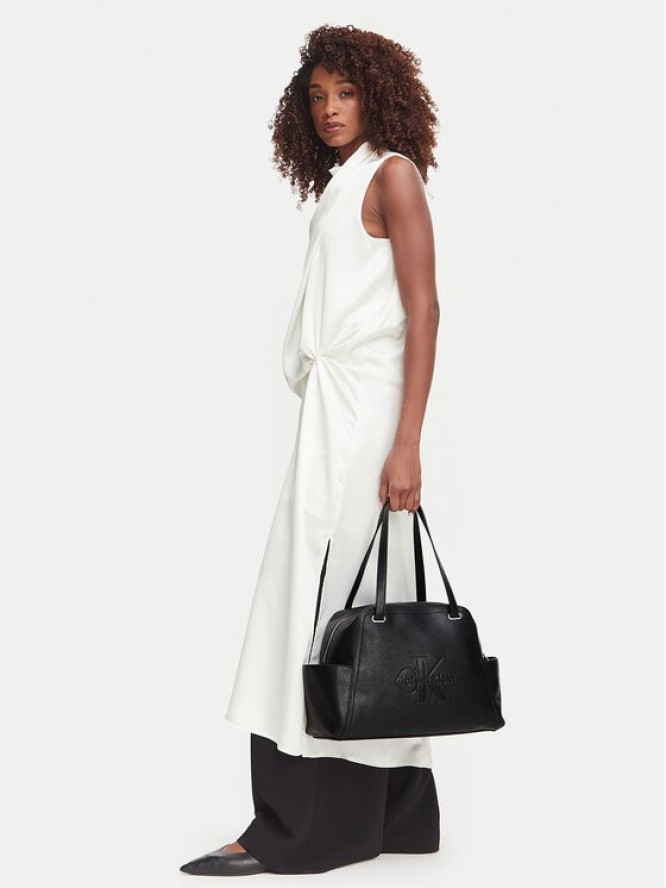 Calvin Klein Torebka Pockets Monologo Tote LV04F3689G Czarny