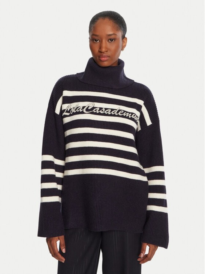 LOLA CASADEMUNT Golf LF2511026 Granatowy Loose Fit