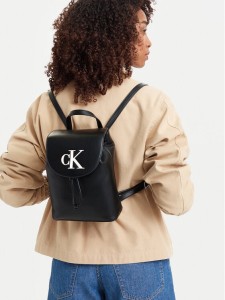 Calvin Klein Plecak Bold Ck Flap Mini Backpack LV04F3893G Czarny