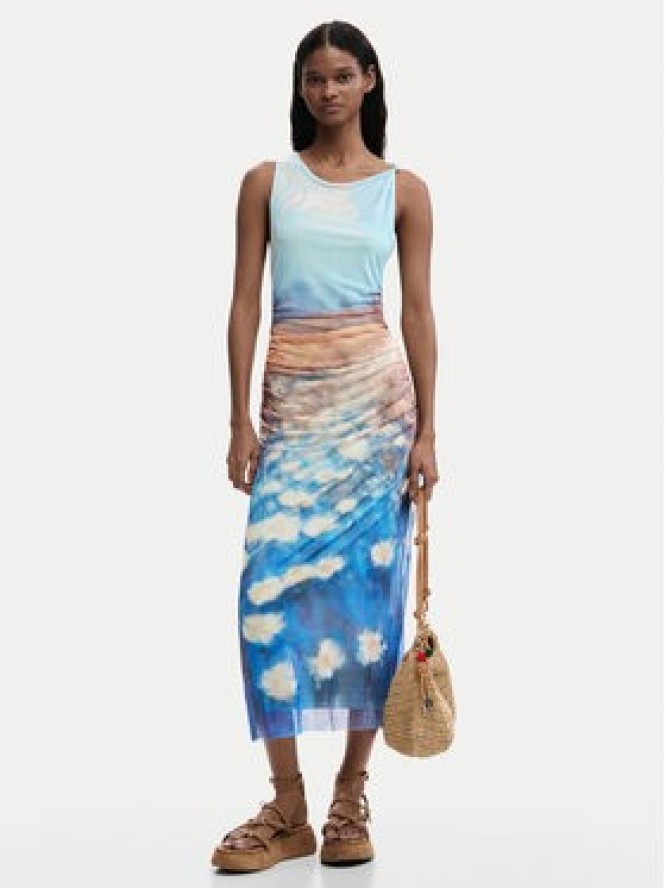 Desigual Sukienka letnia Celeste 26SWVK28 Niebieski Slim Fit