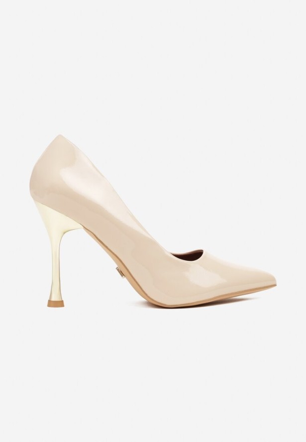 Jasnobeżowe Szpilki Vices na Klepsydrowym Obcasie ze Skórzaną Wkładką Witene