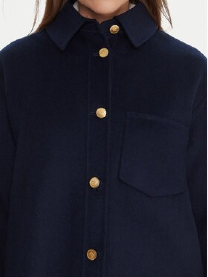 Tommy Hilfiger Płaszcz wełniany WW0WW46558 Granatowy Relaxed Fit