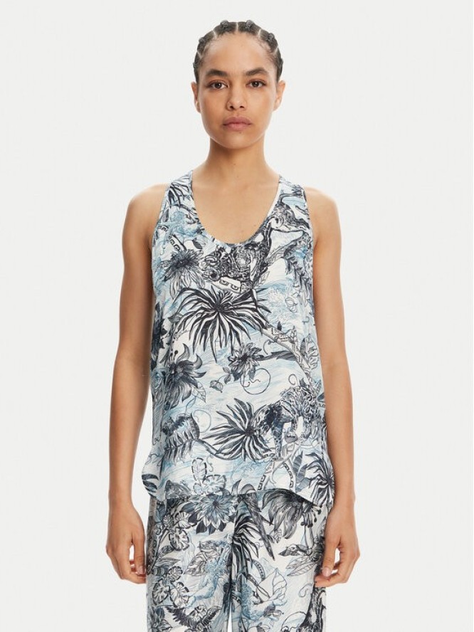 Just Cavalli Top 78PAH640 Niebieski Regular Fit