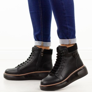 Czarne skórzane botki damskie Filippo Dbt7128/25