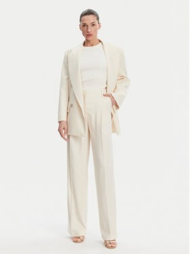 Simona Corsellini Marynarka P25CPGI00701 Écru Regular Fit