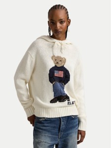 Polo Ralph Lauren Sweter 211A96253001 Écru Relaxed Fit