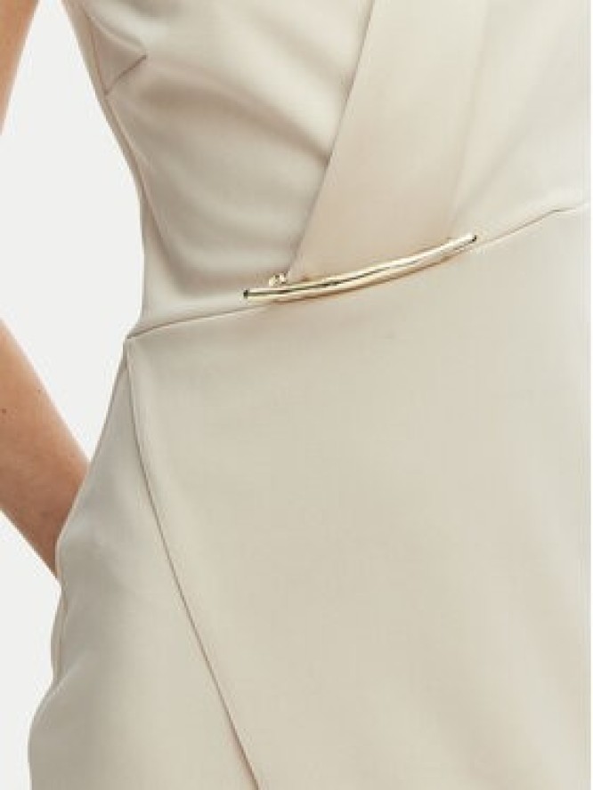 Rinascimento Sukienka koktajlowa CFC0128108003 Beżowy Slim Fit