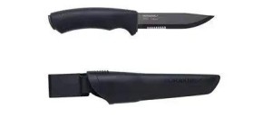 Nóż Morakniv Bushcraft SRT czarny częściowo ząbkowany