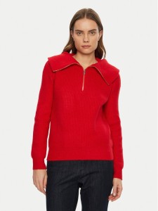 Morgan Sweter 242-MCOLAR Czerwony Regular Fit