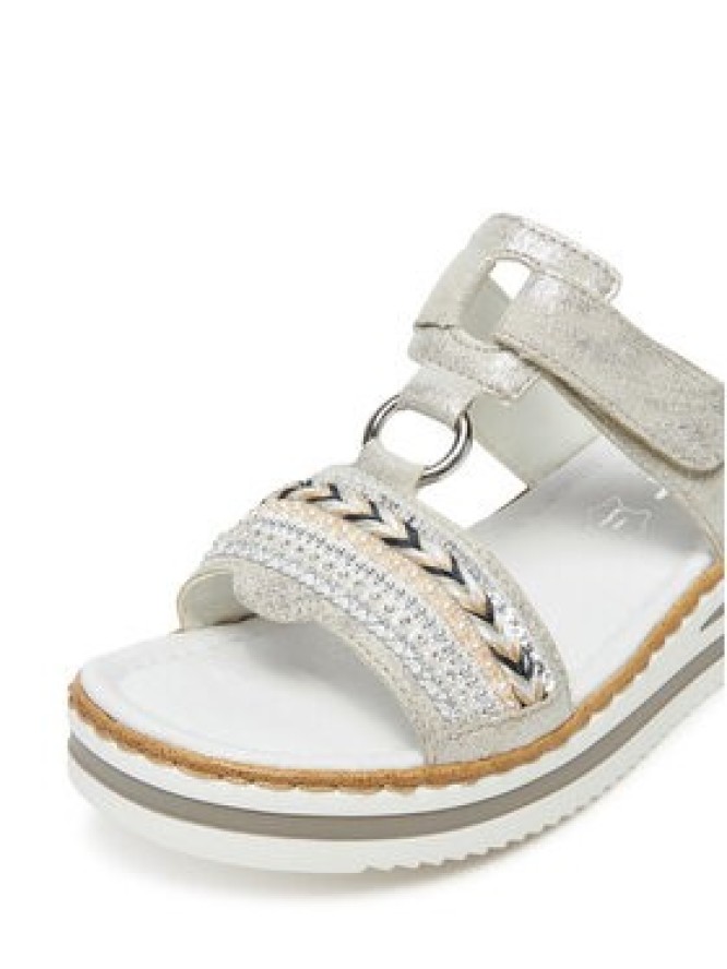 Rieker Klapki V02M6-40 Srebrny