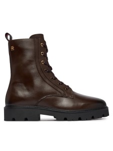 Tommy Hilfiger Trzewiki TH Stud Leather Lace-Up Boot FW0FW09571 Brązowy