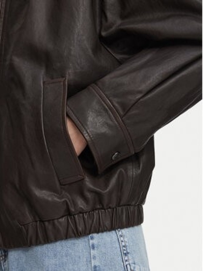 Weekend Max Mara Kurtka skórzana Cose 2625446041 Brązowy ciemny Regular Fit