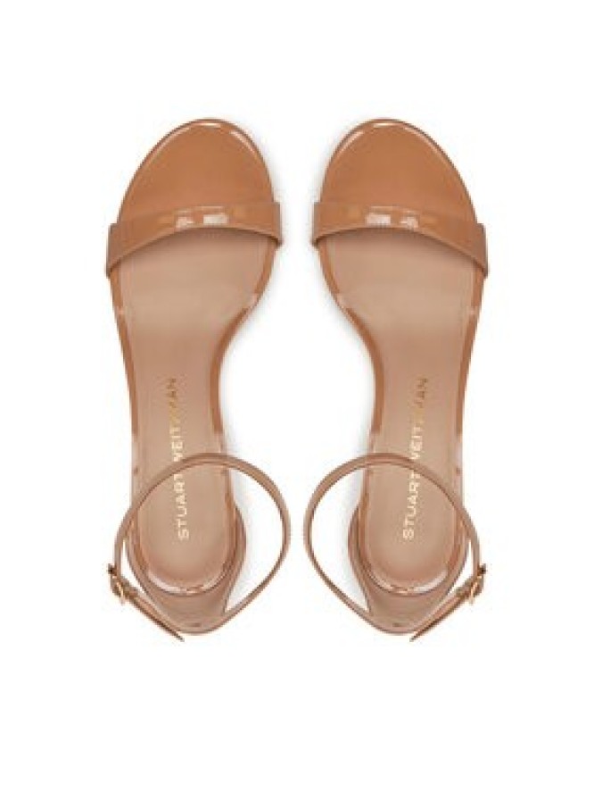 Stuart Weitzman Sandały Nudist Block 75 SJ983 Beżowy