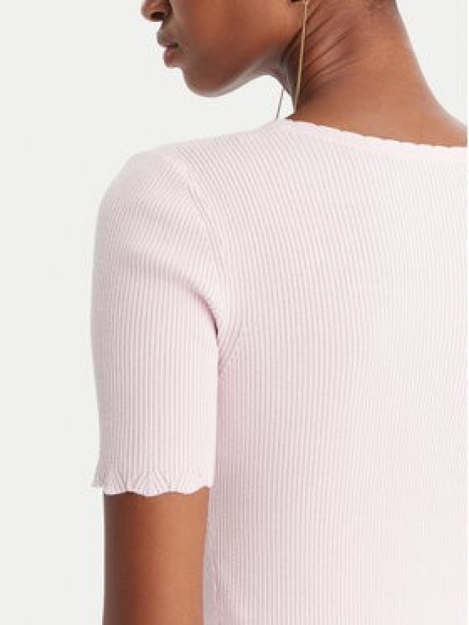 Elisabetta Franchi Sukienka dzianinowa AM-53S-51E2 Różowy Slim Fit