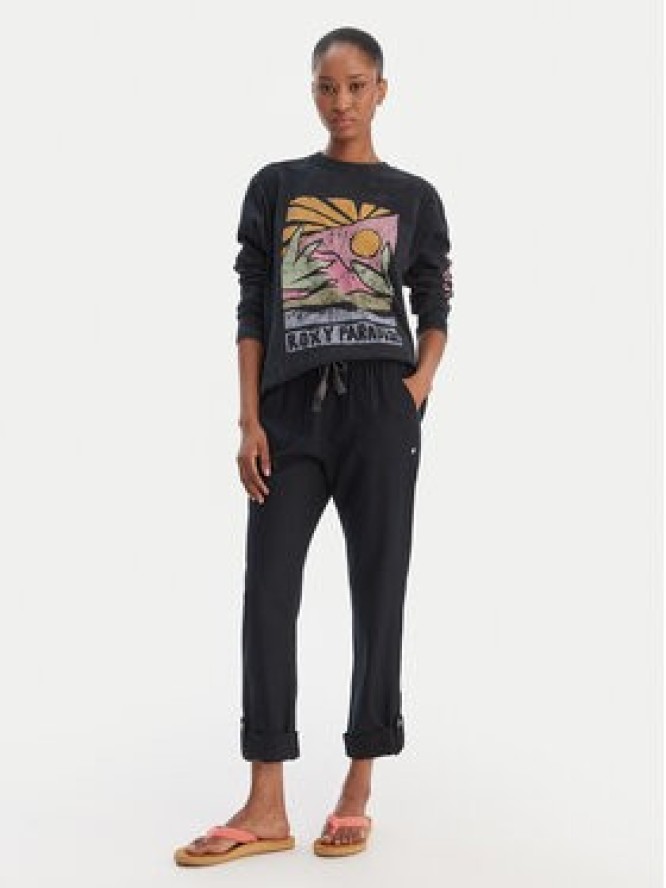 Roxy Spodnie materiałowe On The Seashore ERJNP03294 Czarny Regular Fit