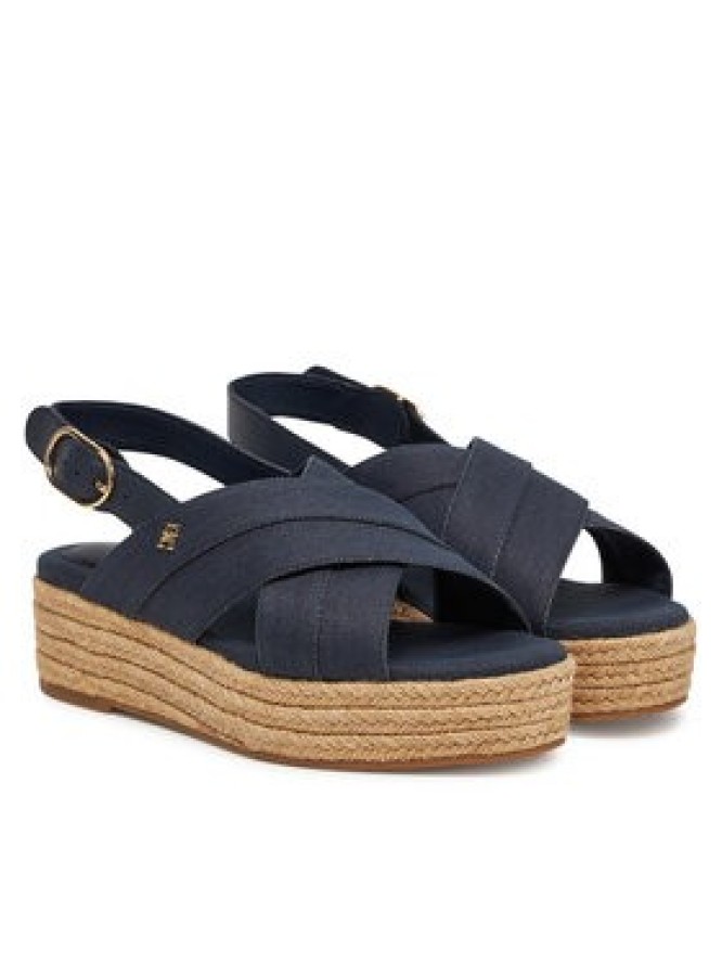 Tommy Hilfiger Espadryle Denim Espadrille Platform Sandal FW0FW08669 Granatowy