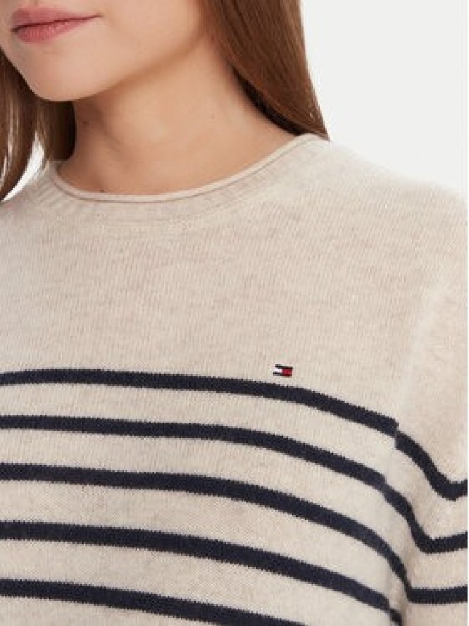 Tommy Hilfiger Sweter WW0WW46438 Écru Regular Fit