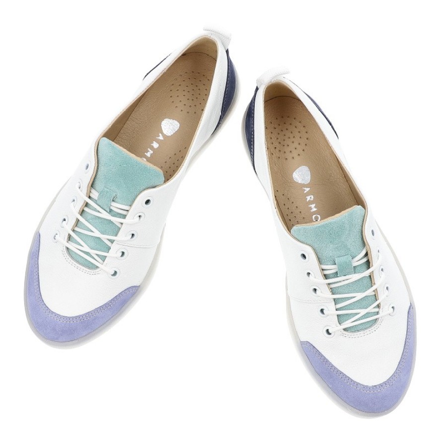 Białe Sneakersy Armodo Wygodne Sznurowane Obuwie Damskie